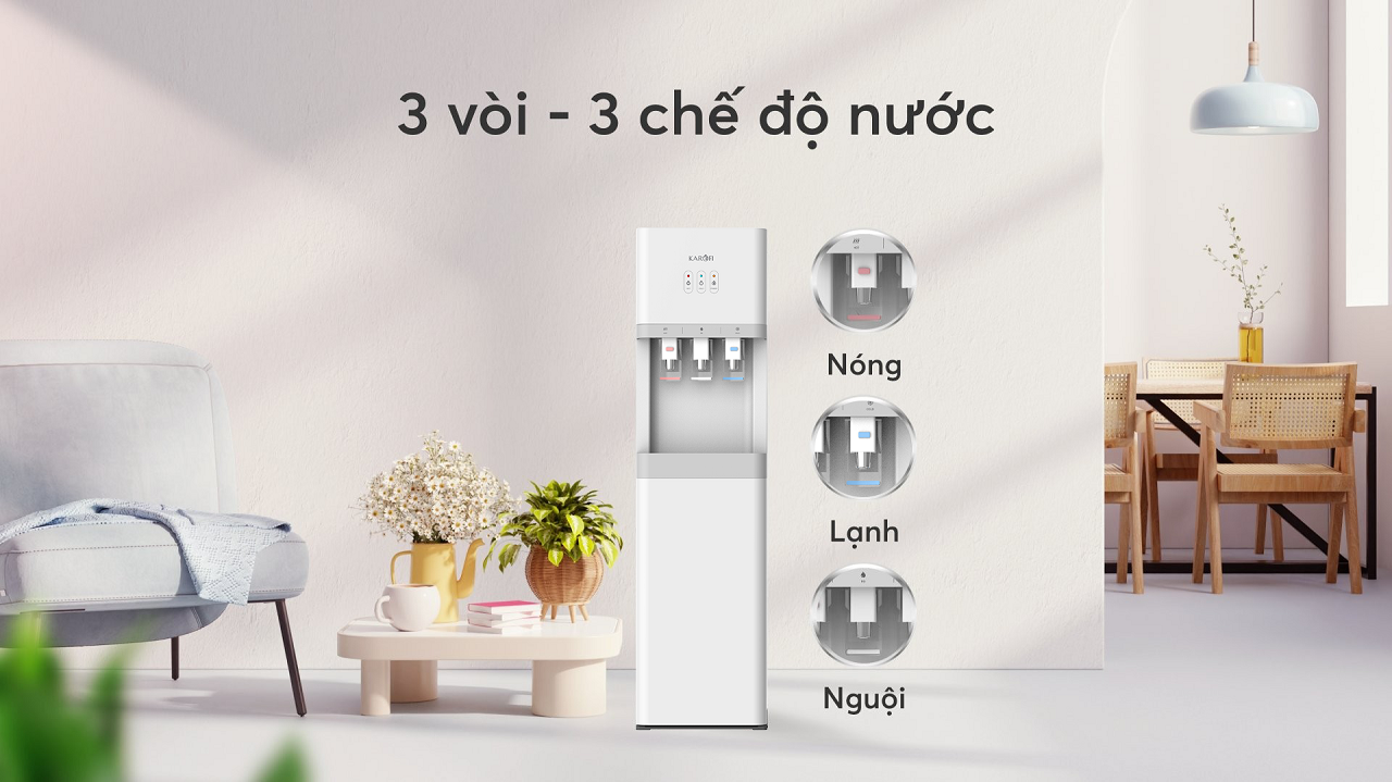Karofi HCV208 có 3 vòi nước độc lập Karofi HCV208 có 3 vòi nước độc lập