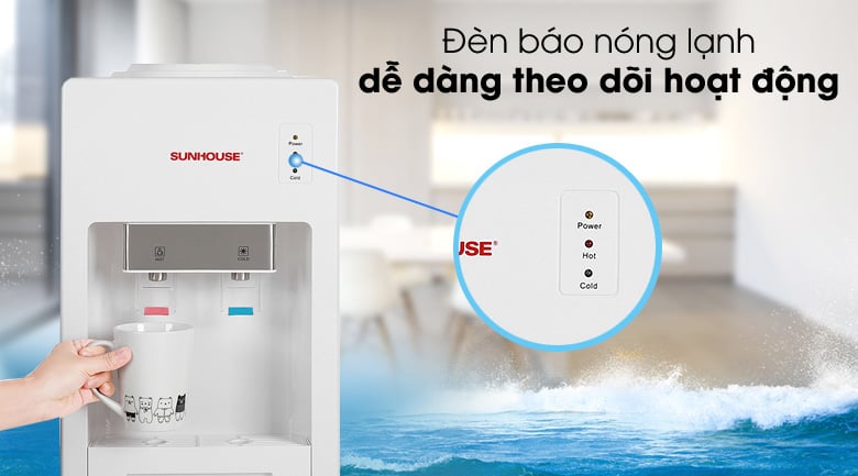 Sunhouse SHD9612 được trang bị 2 vòi nóng lạnh độc lập, có đèn báo trạng thái nước Sunhouse SHD9612 được trang bị 2 vòi nóng lạnh độc lập, có đèn báo trạng thái nước