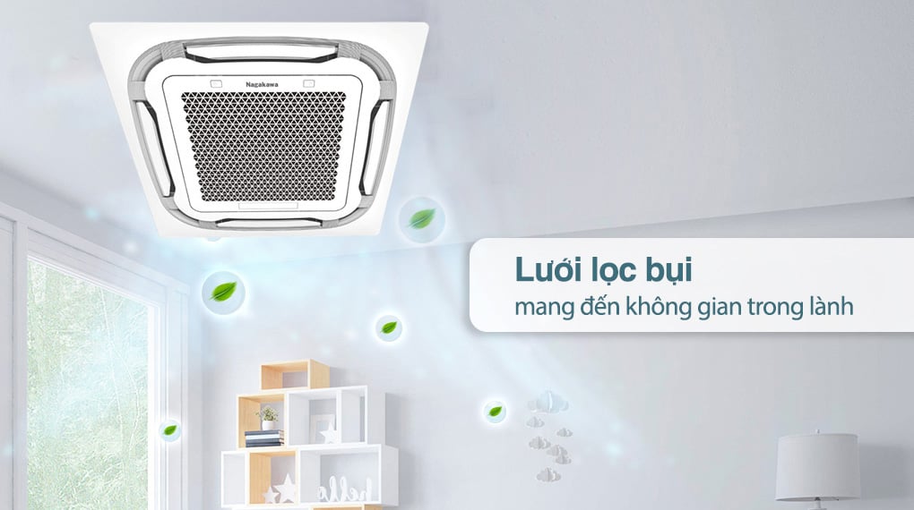 Bảo vệ sức khỏe người dùng với màng lọc bụi Điều hòa âm trần Cassette Inverter NIT-C50R2U35