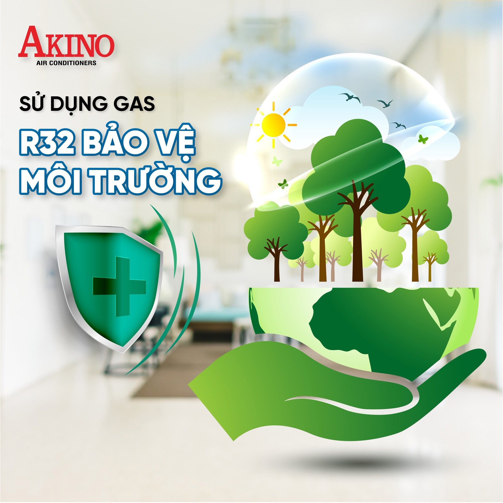 Gas R32 thân thiện với môi trường Akino Inverter MY-CAC48INA1FA