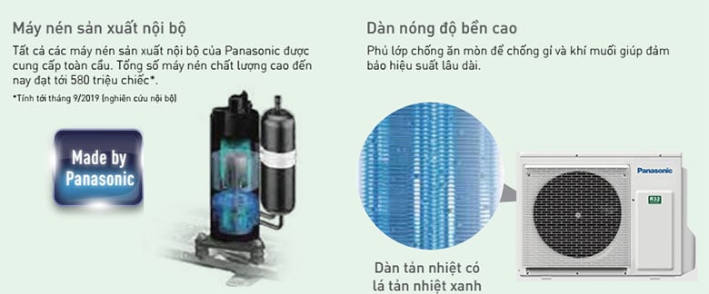 Điều hòa âm trần Panasonic dùn máy nén Panasonic bền bỉ, tiết kiệm điện Điều hòa âm trần Panasonic