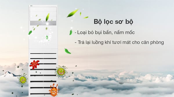 Điều hòa tủ đứng LG Inverter 30.000BTU ZPNQ30GR5E0/ZUAC1 (1 pha) tích hợp bộ lọc sơ giúp lọc sạch bụi bẩn Điều hòa tủ đứng LG Inverter 30.000BTU ZPNQ30GR5E0/ZUAC1 (1 pha) tích hợp bộ lọc sơ giúp lọc sạch bụi bẩn