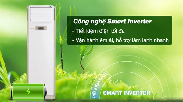 Công nghệ inverter tiết kiệm điện Điều hòa tủ đứng LG Inverter 24.000BTU ZPNQ24GS1A0/ZUAC1