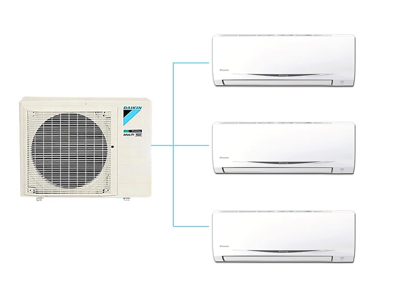 Hệ thống AX88 comvip Slot & Nổ hũ Daikin Multi S inverter 3.0 Hp 1 dàn nóng MKC70SVMV, 3 dàn lạnh CTKC25RVMV