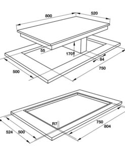 Bếp điện từ kết hợp hút mùi Hafele HC-IHH80A 539.66.698