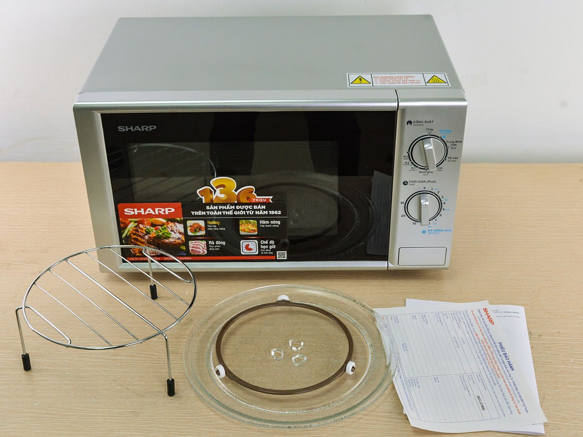 lo-vi-song-co-nuong-sharp-r-g228vn-sl-9 Lò vi sóng có nướng Sharp R-G228VN-SL 20 lít
