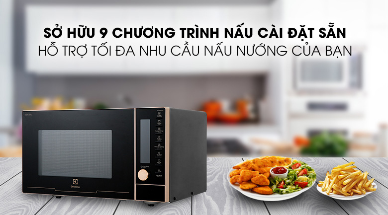 Lò vi sóng điện tử Electrolux EMG25D89GGP 25 lít được tích hợp 9 chương trình nấu tự động
