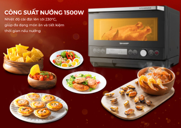 Lò vi sóng hơi nước Sharp AX-1250VN(B) 25 lít