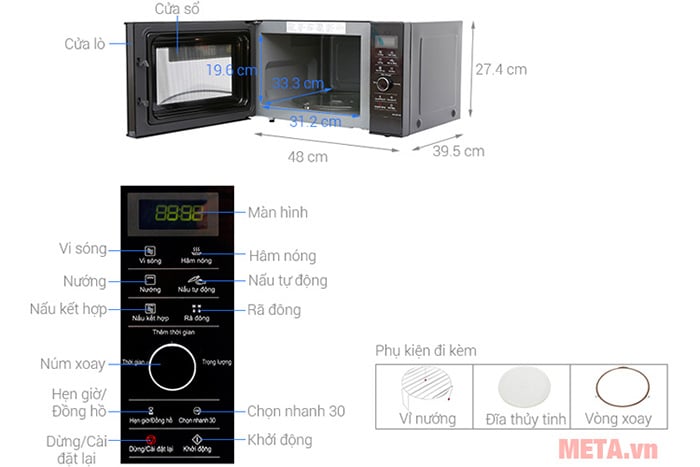 Lò vi sóng Inverter Panasonic NN-GD37HBYUE 23 lít