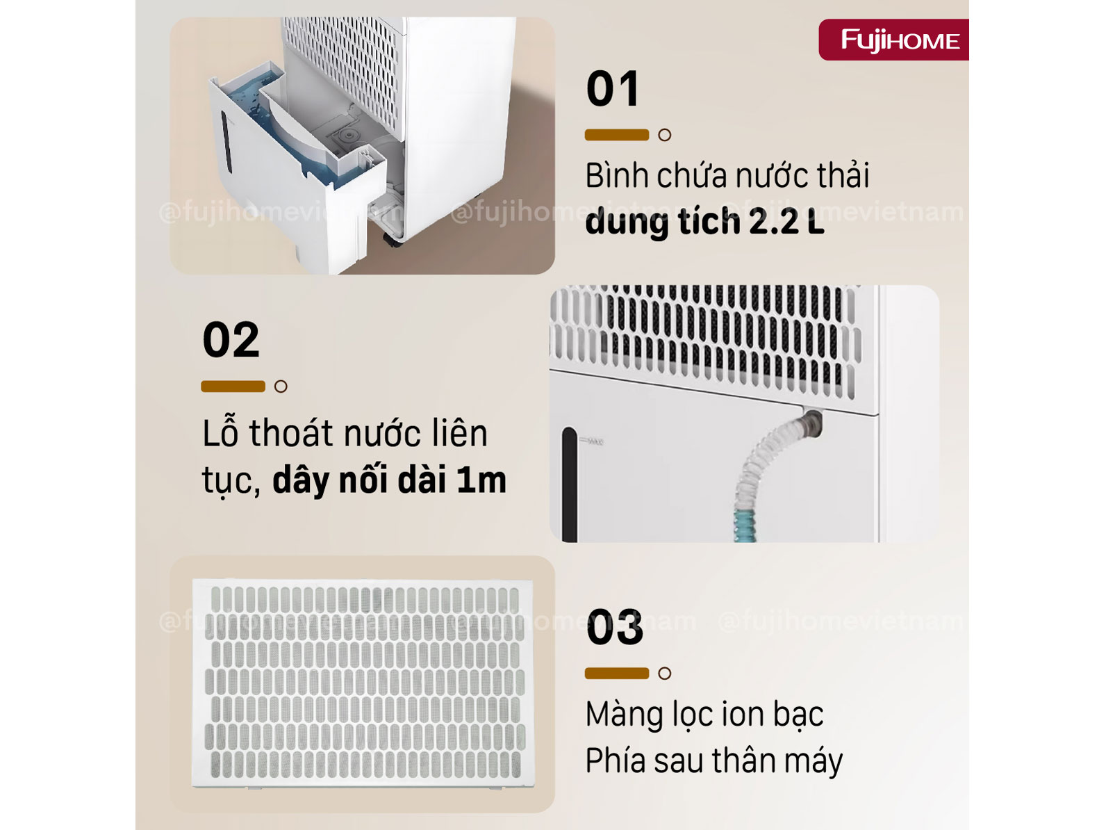 DH12NEW có bình nước thải 2.2 lít DH12NEW