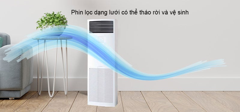 Điều hòa tủ đứng Daikin sử dụng phin lọc có thể tháo rời để vệ sinh Điều hòa tủ đứng Daikin sử dụng phin lọc có thể tháo rời để vệ sinh