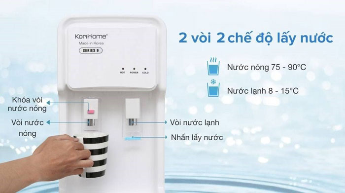Máy lọc Ax88Win Com Link đăng ký tài khoản lạnh Korihome WPK-903 trang bị 2 vòi lấy nước