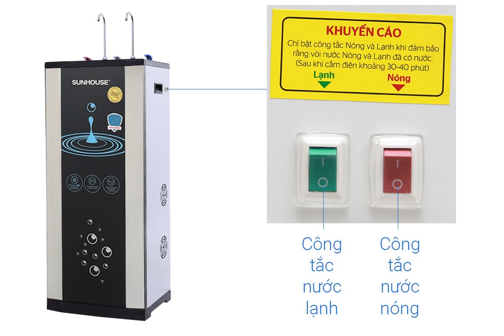 Máy lọc nước Sunhouse SHR76210CK có công tắc bật tắt chế độ Ax88Win Com Link đăng ký tài khoản, lạnh ở mặt sau Máy lọc nước Sunhouse SHR76210CK có công tắc bật tắt chế độ Ax88Win Com Link đăng ký tài khoản, lạnh ở mặt sau