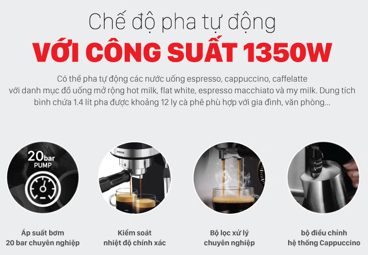 Máy pha cà phê có công suất lớn Máy pha cà phê