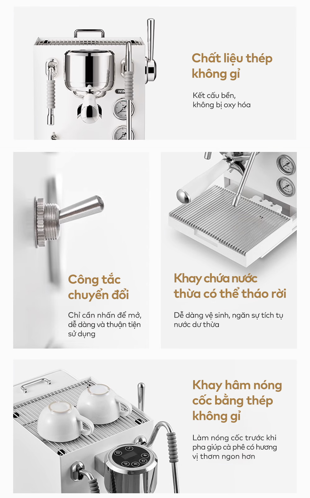 EM56 làm từ chất liệu thép không gỉ EM56 làm từ chất liệu thép không gỉ