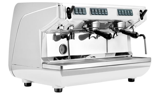 Máy pha cà phê Nuova Simonelli màu trắng Nuova Simonelli Appia Life 2 Groups Volumetric