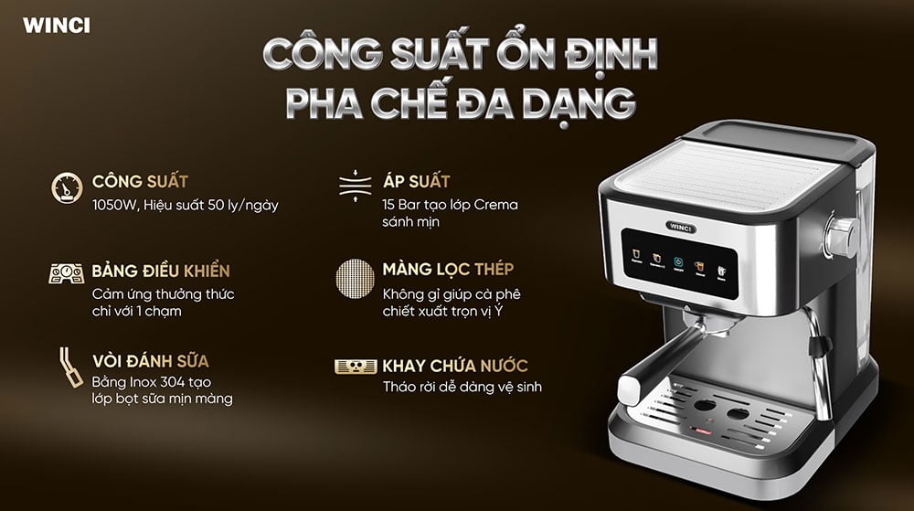 Máy pha cà phê Winci CM3000 Pro Máy pha cà phê Winci CM3000 Pro