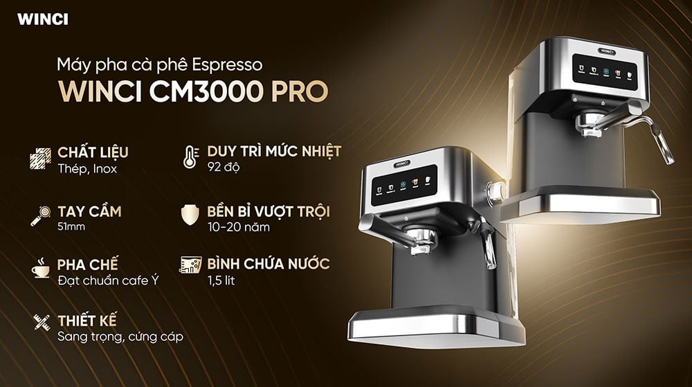 Máy pha cà phê có bình nước 1.5 lít Máy pha cà phê