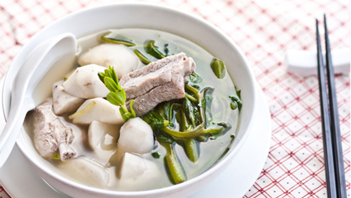 canh khoai sọ rau muống bùi ngậy, ngọt thanh ăn không ngán canh khoai sọ rau muống bùi ngậy, ngọt thanh ăn không ngán