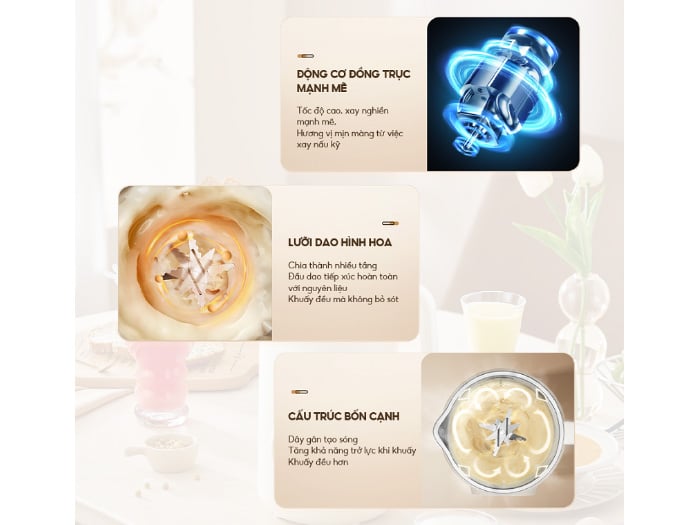 Lưỡi dao 10 cánh sắc bén Máy làm sữa hạt Bear SB-SH09Q