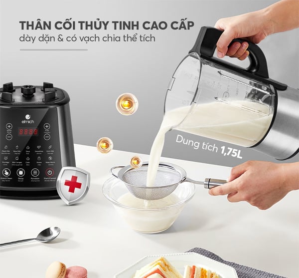 Cối xay bằng thủy tinh chống trầy xước, an toàn cho sức khỏe, dễ dàng vệ sinh Cối xay bằng thủy tinh