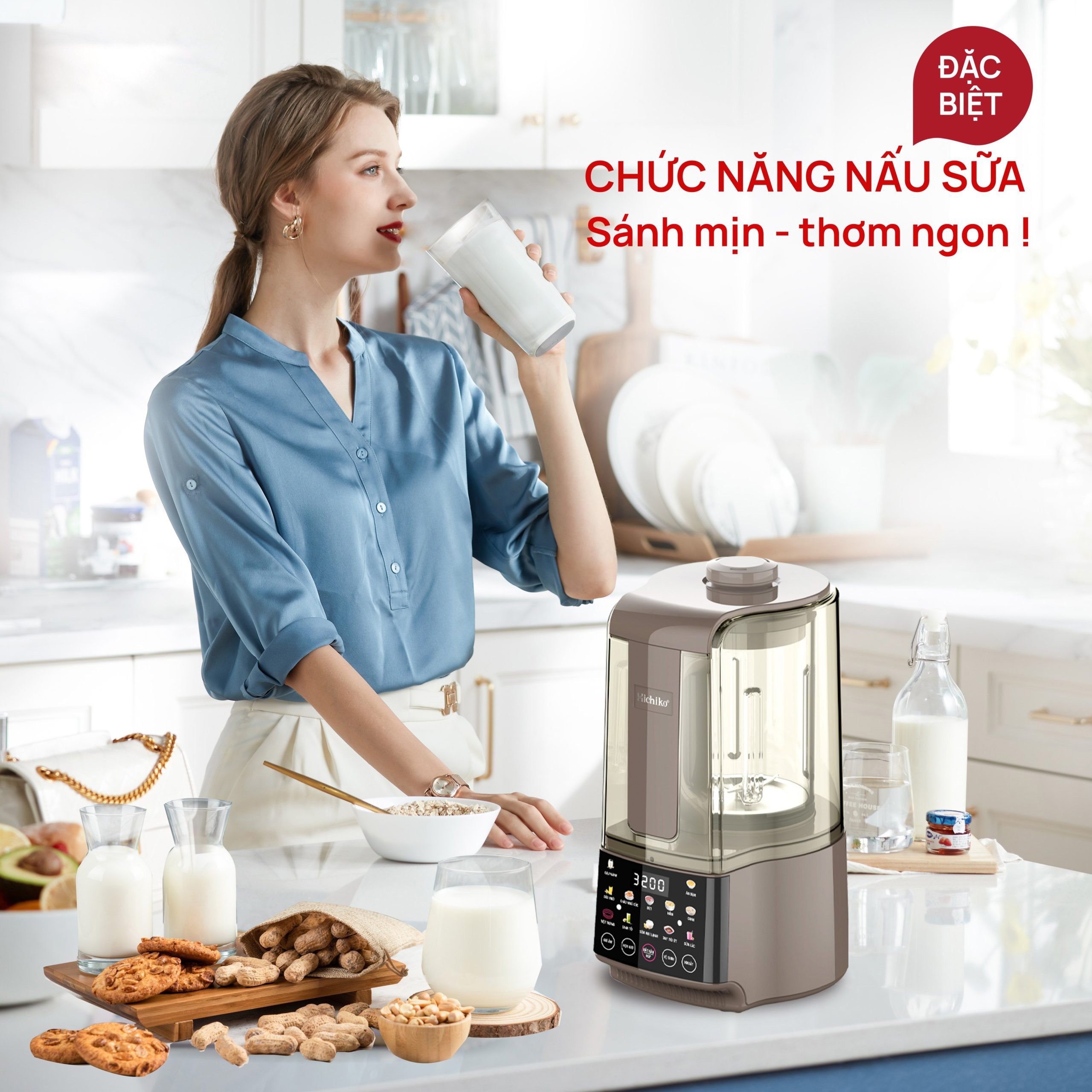 Máy làm sữa hạt thiết kế đẹp mắt Máy làm sữa hạt
