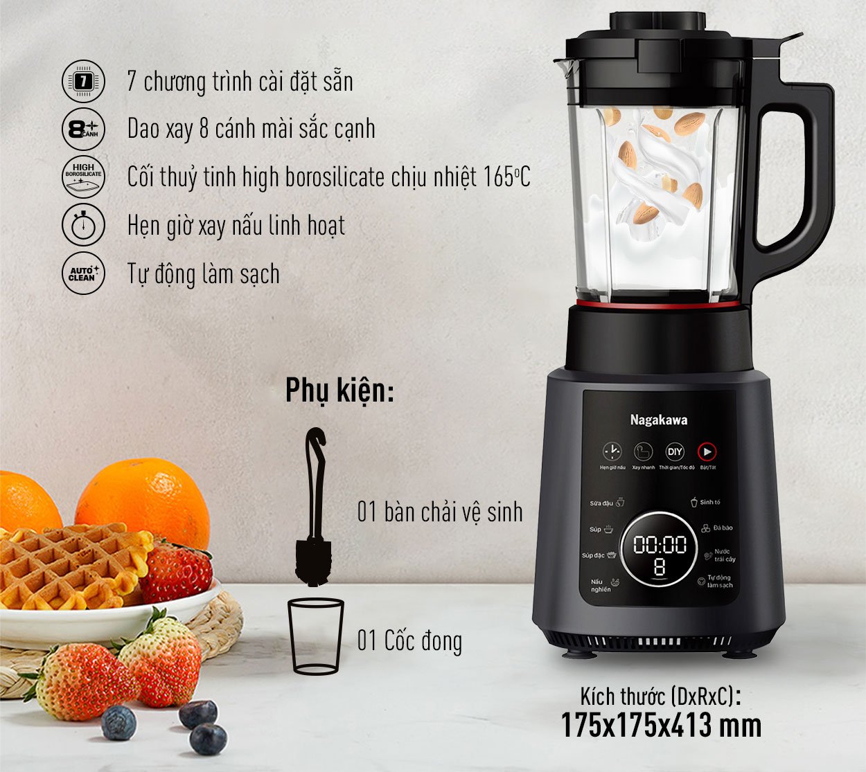Phụ kiện của máy làm sữa hạt Nagakawa máy xay nấu đa năng