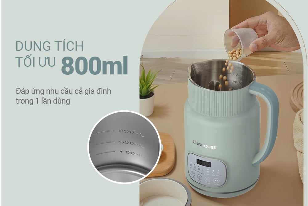 Máy làm sữa hạt có dung tích 800ml Máy làm sữa hạt