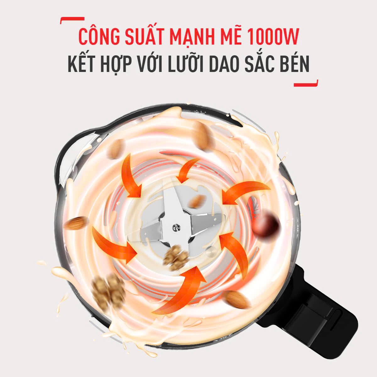 Công suất mạnh mẽ, lưỡi dao sắc bén Máy xay sinh tố và sữa hạt Tefal BL511868