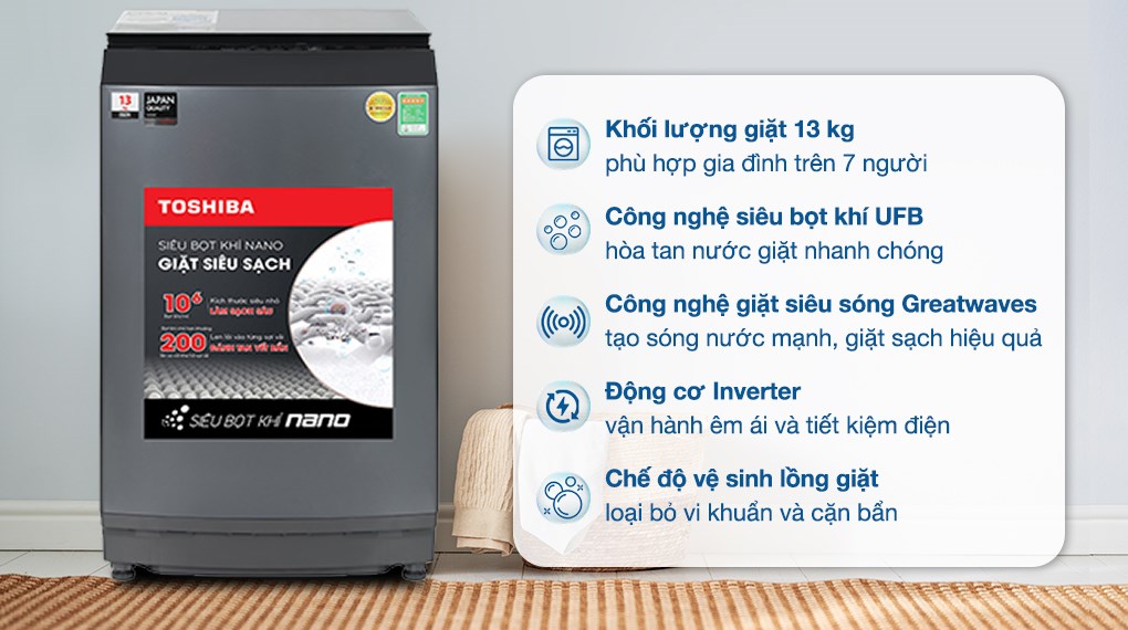 Tải app AX88 ngay để nhận thưởng khủng Toshiba Inverter 13 kg AW-DUM1400LV (MK) có khối lượng giặt tối đa 12kg, đáp ứng nhu cầu giặt đồ của Ax88com kho game đa dạng trên 7 thành viên