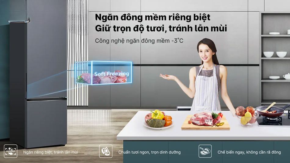 Ngăn đông mềm riêng biệt