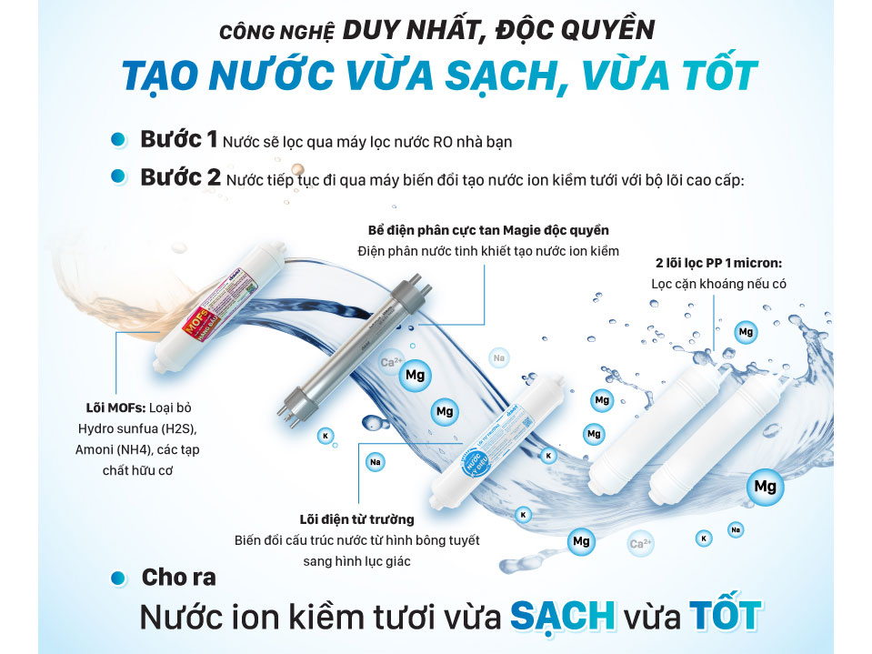 Máy biến đổi nước RO thành nước ion kiềm tươi từ trường Daikiosan DN069
