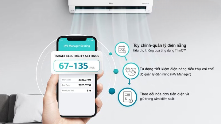 Đa dạng tính năng, tiện ích đi kèm Tại sao nên mua điều hòa LG IEC09G1 9000 1 chiều inverter để tiết kiệm điện?
