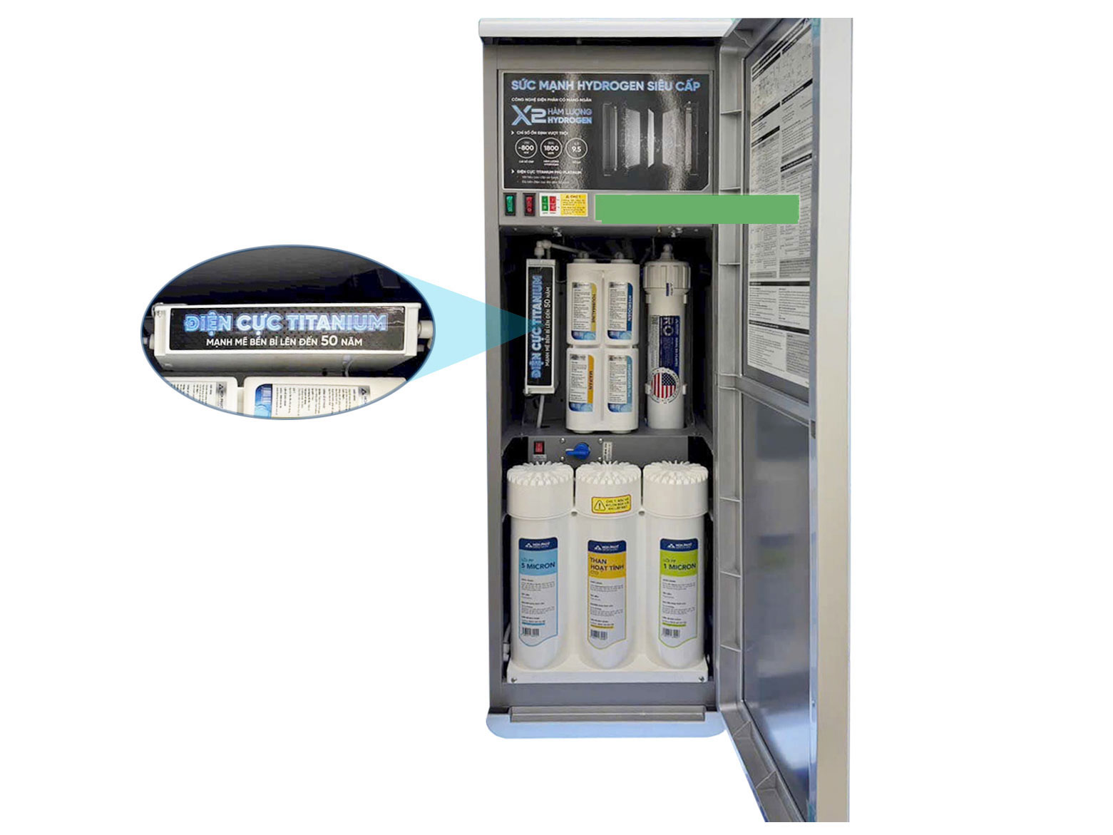 Máy lọc nước Hòa Phát Hydrogen ion kiềm RO nóng lạnh HyperS HPA886