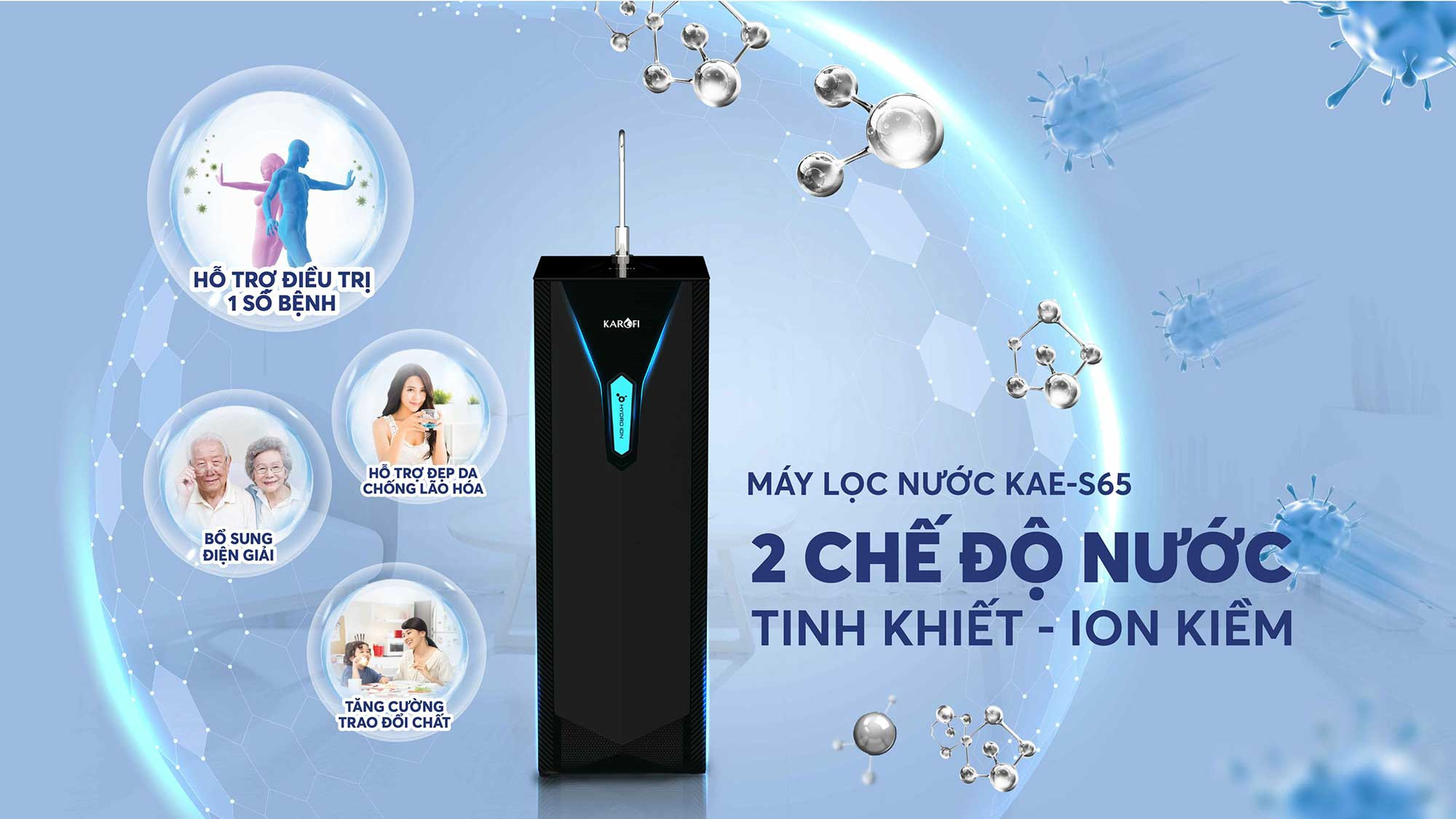 Máy lọc nước có 2 chế độ nước Máy lọc nước