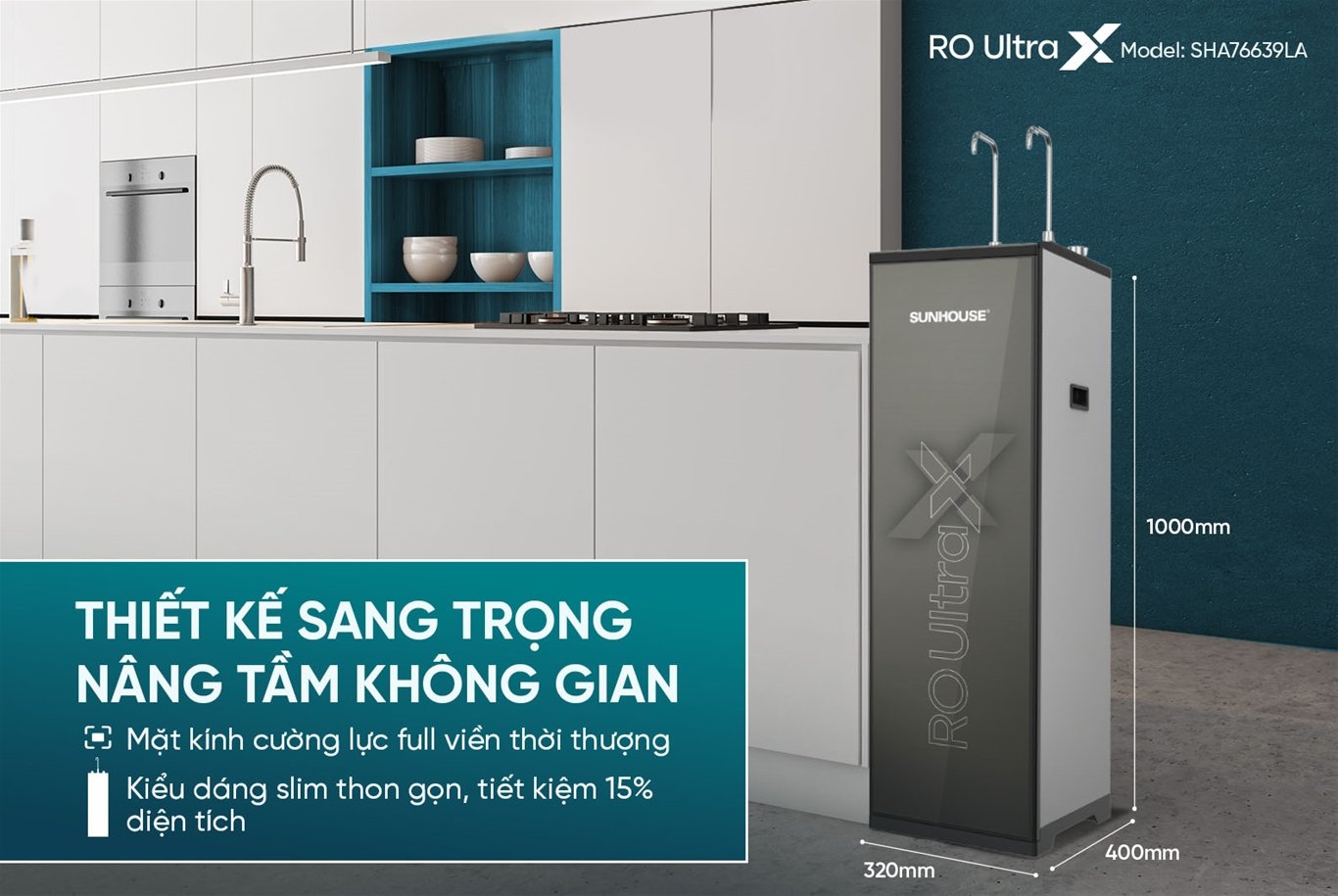 Máy lọc nước Sunhouse có thiết kế sang trọng Máy lọc nước Sunhouse