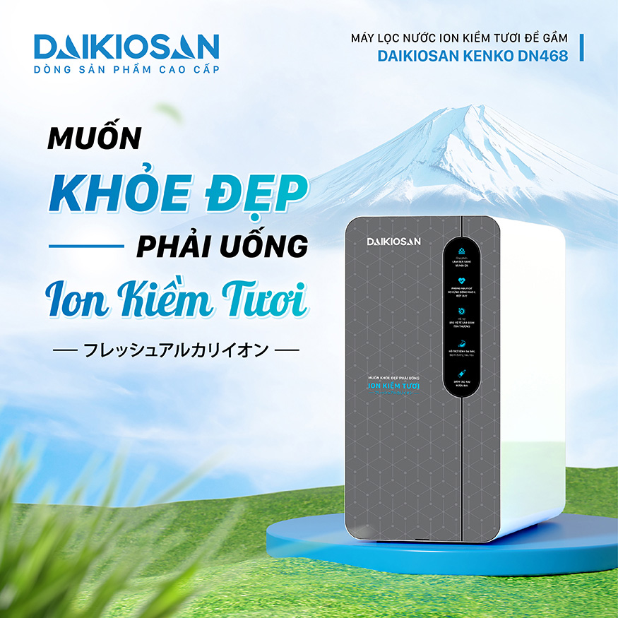 Đột phá công nghệ lọc nước với Daikiosan DN468 Máy lọc nước ion kiềm tươi để gầm Daikiosan DN468