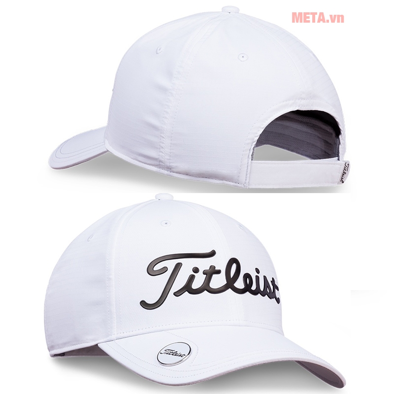 Mũ golf màu trắng, chất liệu vải mềm, thoáng khí Mũ golf