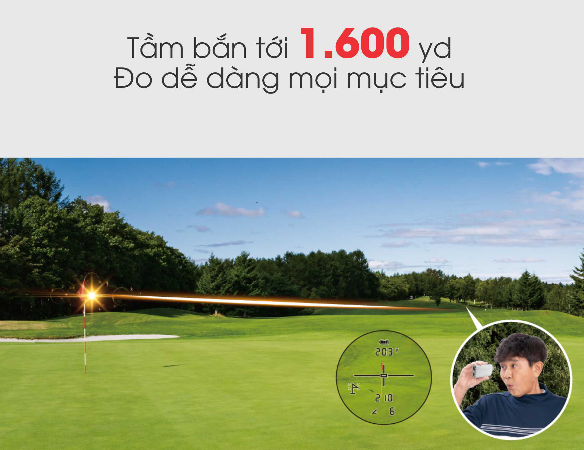 Ống nhòm đo khoảng cách golf có tầm bắn tới 1600 Yd Ống nhòm đo khoảng cách golf