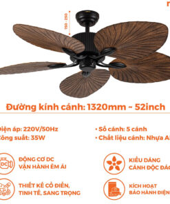 AX88 ATQ cá cược thể thao trang trí 5 cánh Nanoco NCFD5251 (động cơ DC, có remote)