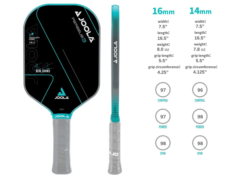 Vợt Pickleball Joola Ben Johns Perseus 3 16mm