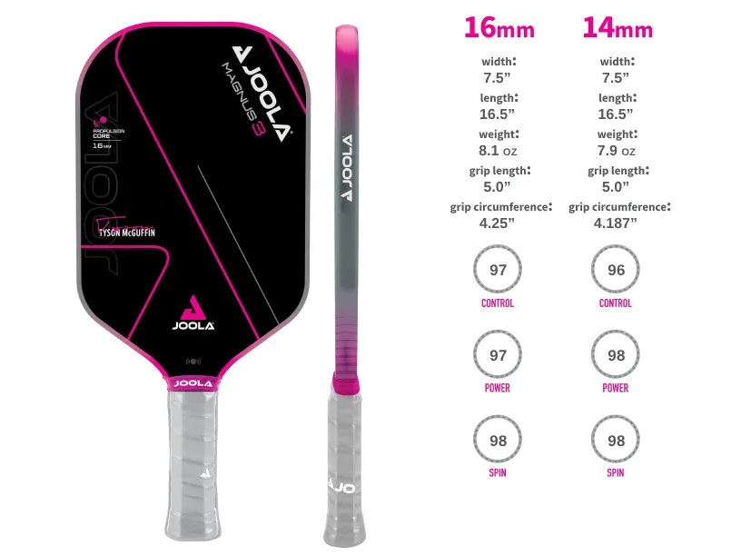 Vợt Pickleball Joola Tyson McGuffin Magnus 3 16mm