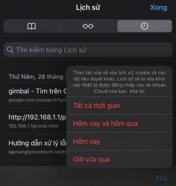 Lựa chọn khoảng thời gian phù hợp để tiến hành xóa