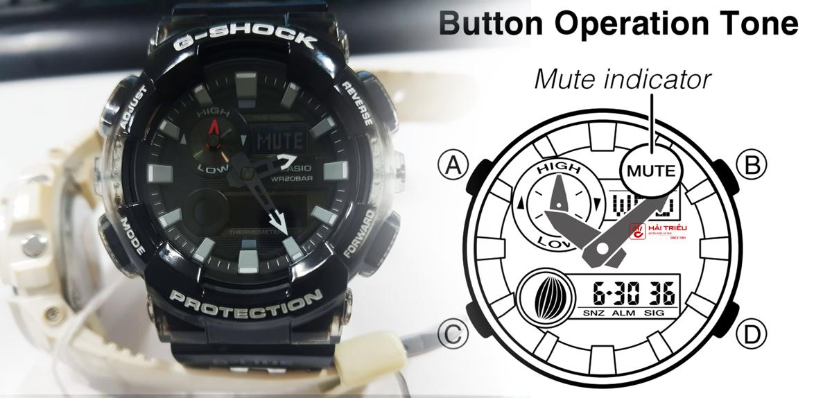 4 nút trên đồng hồ G-Shock