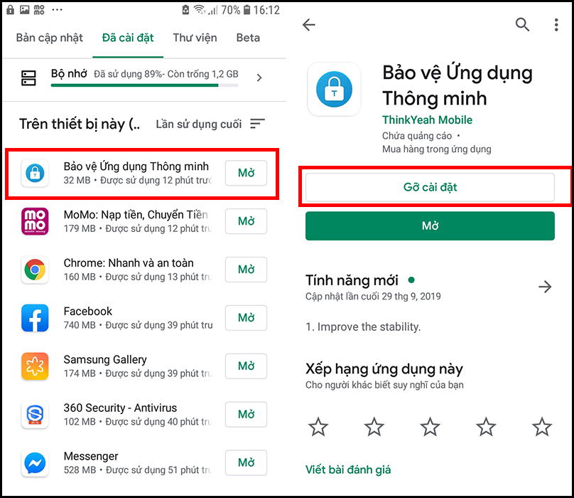 Bạn hãy tiến hành gỡ cài đặt ứng dụng chạy quảng cáo