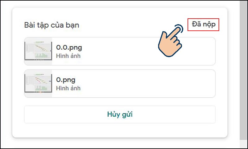 Trạng thái chuyển sang Đã nộp là thành công