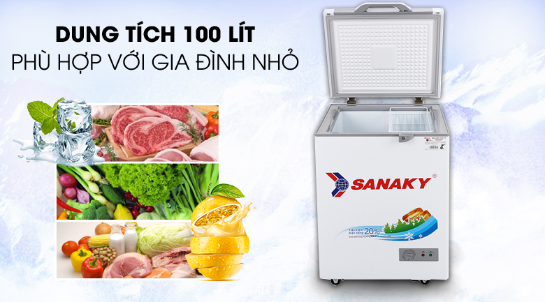 Tủ đông Sanaky 100 lít VH-1599HYK có dung tích 100 lít Tủ đông Sanaky 100 lít VH-1599HYK có dung tích 100 lít