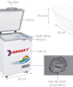 Tủ đông 1 ngăn Sanaky mặt kính cường lực VH-1599HYKD (100 lít)