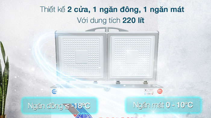 Tủ đông 2 cánh Sanaky VH-2899W3 có 1 ngăn đông và 1 ngăn mát Tủ đông 2 cánh Sanaky VH-2899W3 có 1 ngăn đông và 1 ngăn mát