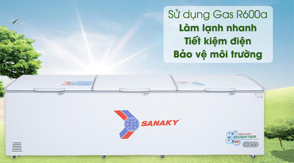 Tủ đông Inverter 1 ngăn 3 cánh mở Sanaky VH 1399HY3 sử dụng gas R600a Tủ đông Inverter 1 ngăn 3 cánh mở Sanaky VH 1399HY3 sử dụng gas R600a